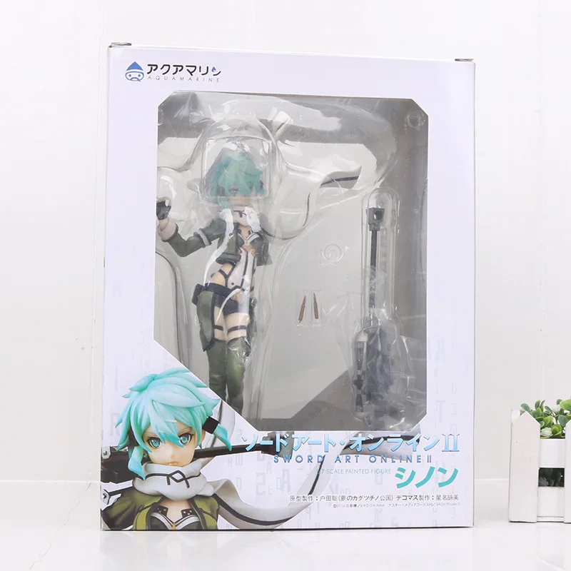 3898 with color box Аниме Sword Art Online II рисунок 3 пистолет Гейл онлайн GGO Asada Shino фигурка Синон игрушки ПВХ фигурка коллекционная игрушка - Цвет: 3898 with color box