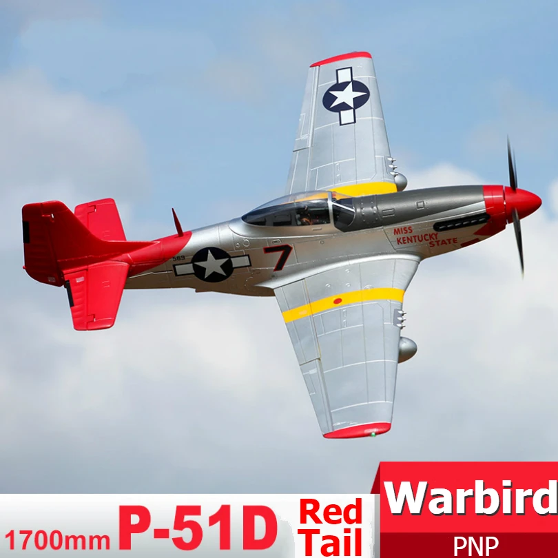 FMSRC радиоуправляемый самолет 1700 мм 1 7 м P51 P-51D Mustang Red Tail 6S 6CH EPO PNP в большом масштабе