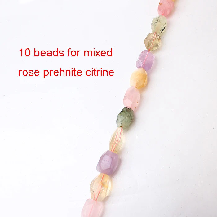 Mixed 10 шт. натуральный Амазон Роза Prehnit тигровые глаза граненые овальные 17-20mmx12-15mm пробитые свободные AA кварцевые хрустальные ювелирные бусины - Цвет: Mixed