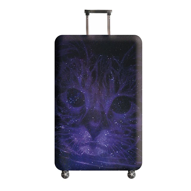 Cat-Luggage cover HMUNII дорожный утолщенный эластичный Жираф чемодан защитный чехол, применяются к 18-32 дюймовым чехлам, аксессуары для путешествий - Цвет: Cat-Luggage cover