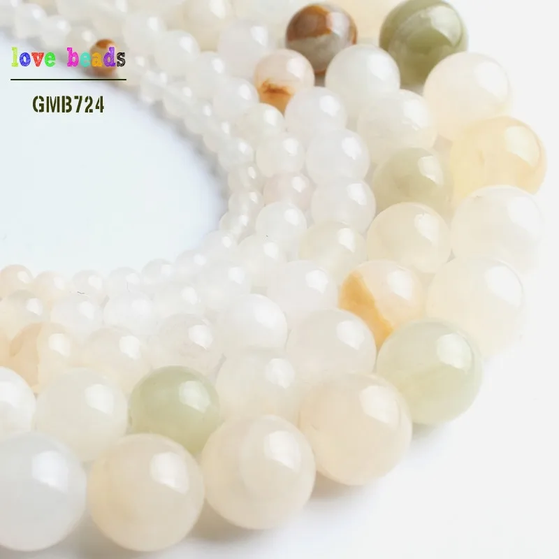 Natural Flower Light Yellow Stone Round eads for Jewelry Making Diy Bracelet 15'' Strand 4/6/8/10/12mm Persian Jades | Украшения и