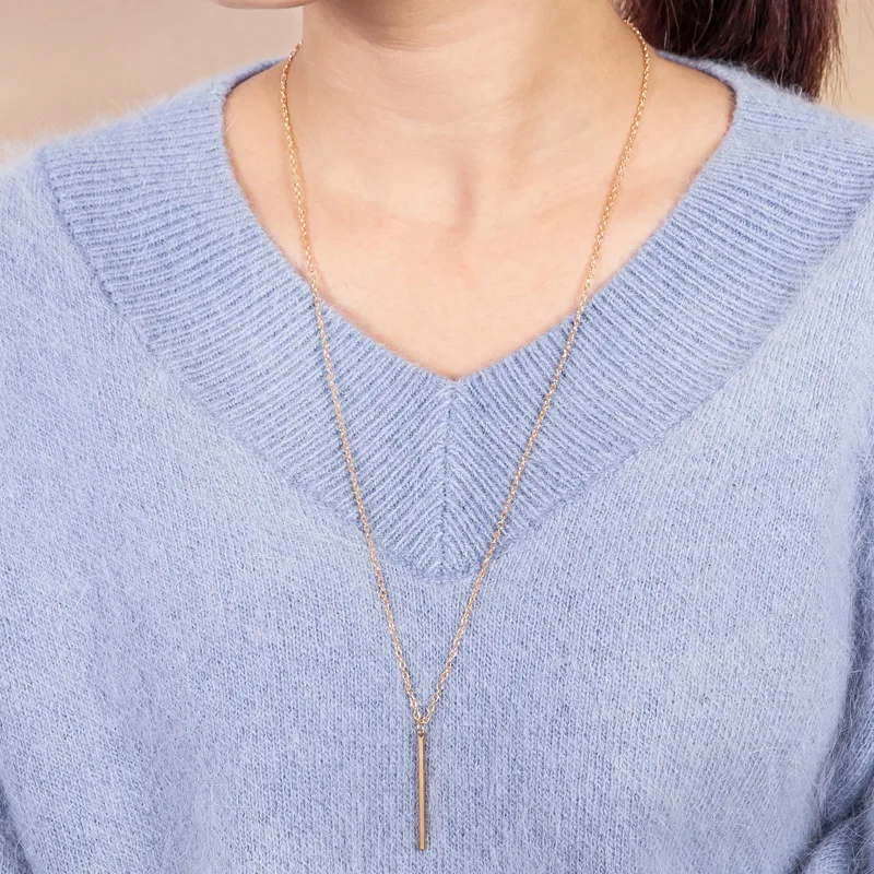 10 шт./лот ожерелья с длинной цепочкой для женщин и мужчин позолоченные