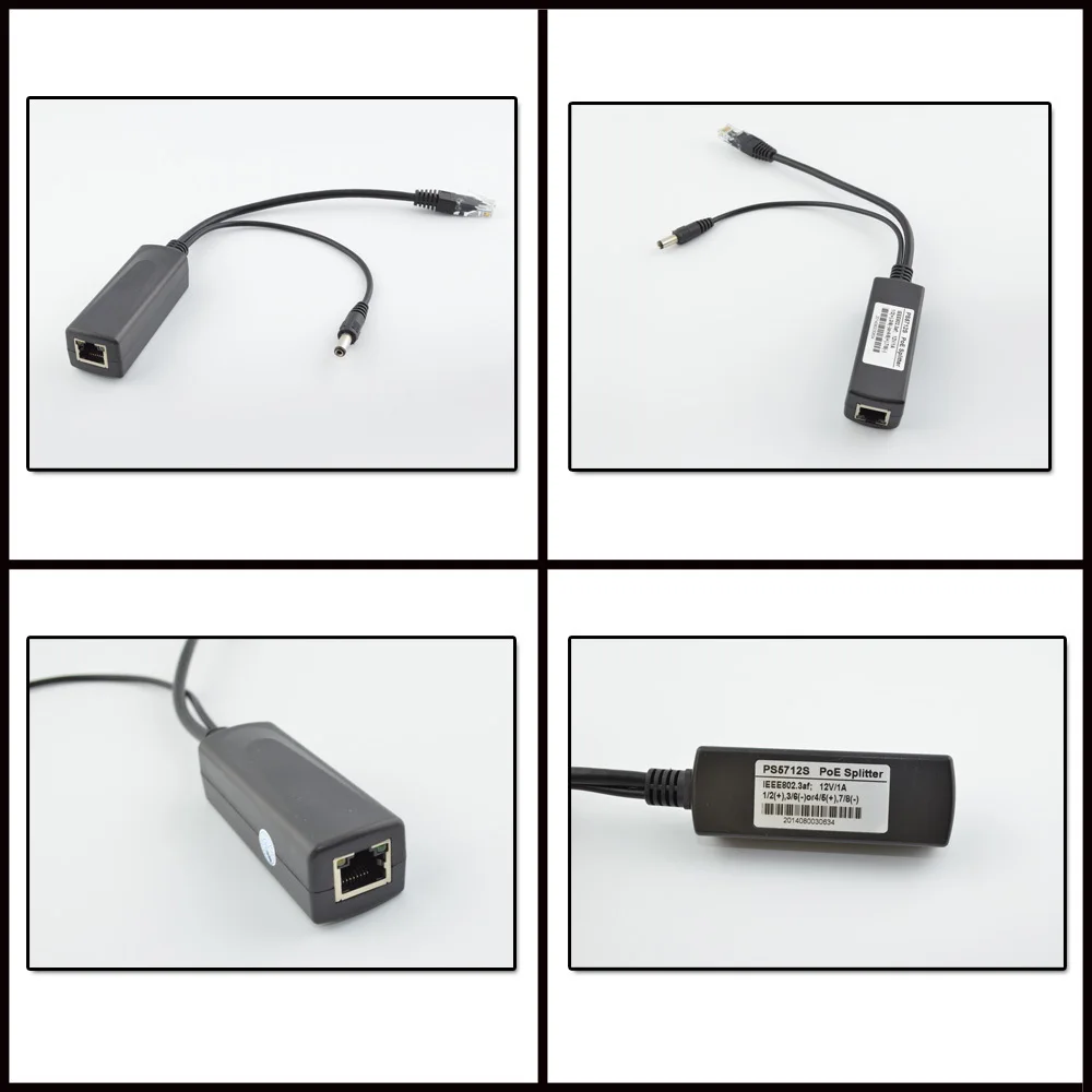POE сплиттер питания через ethernet 10/100 Мбит/с IEEE802.3af 12В/1А poe для ip-камеры бесплатная
