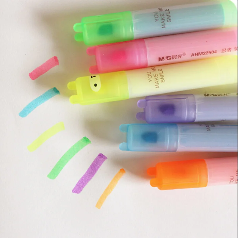 6 шт./лот Кролик Мини хайлайтер ручка маркер кавайные ручки канцелярский материал