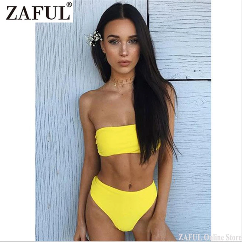 ZAFUL 2019 новый стиль бандо Бикини ребра текстура Бразильский Купальники для