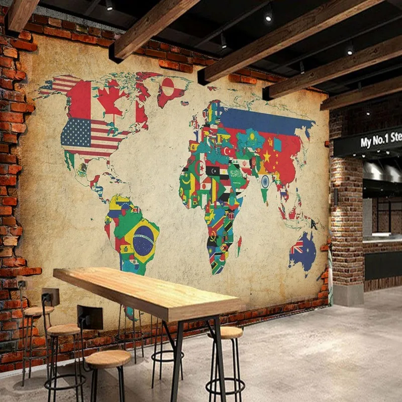 Дропшиппинг толстяк 3d обои карта мира Home Decor Гостиная Спальня Papel де