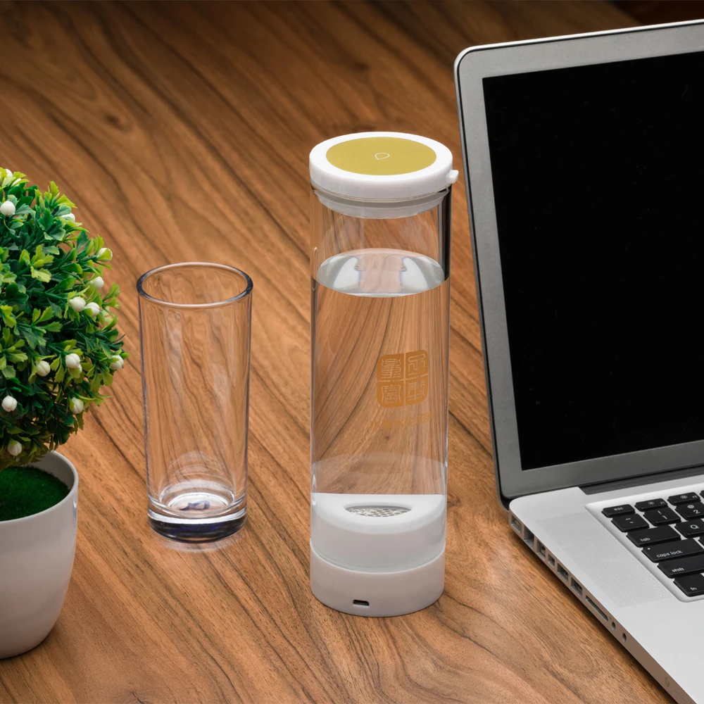 

Hydrogen-Rich Generator Japanese Craftsmanship H2 Water Bottle Ion Electrolysis Ionizer 600ML Wireless Transmission Glass Cup