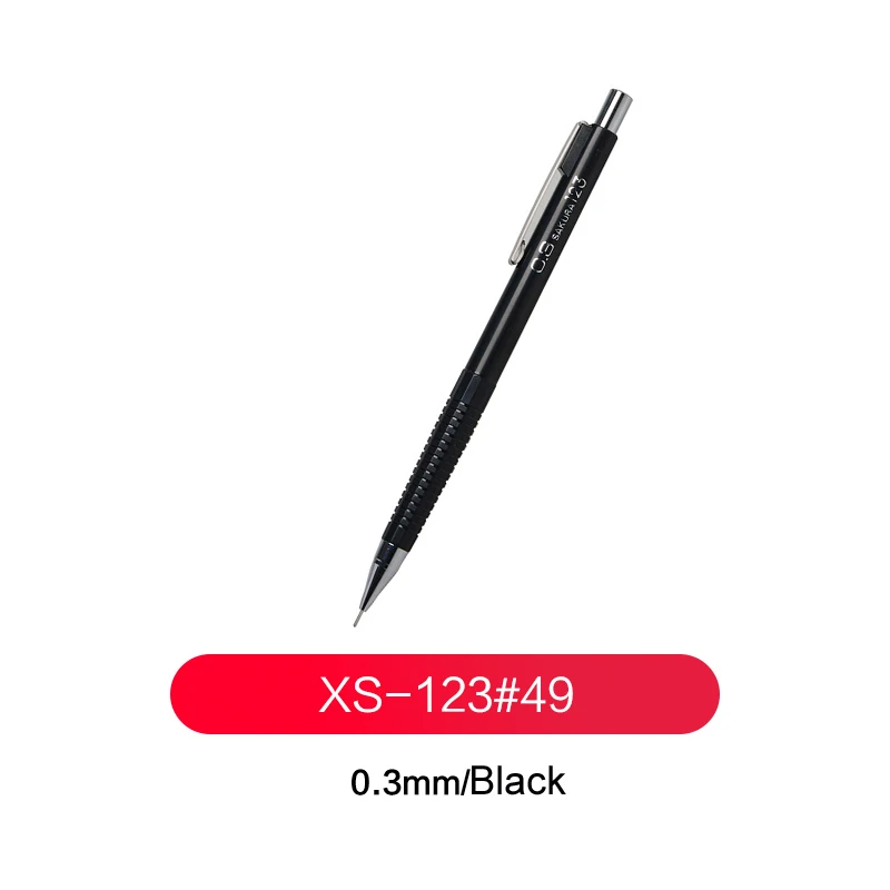 XS-123 0.3mm Black Sakura механический карандаш 0,3 0,5 0,7 0,9 мм автоматический сварочный аппарат разработки карандаши ластик эскизов иллюстрации написания школьных принадлежностей - Цвет: XS-123 0.3mm Black