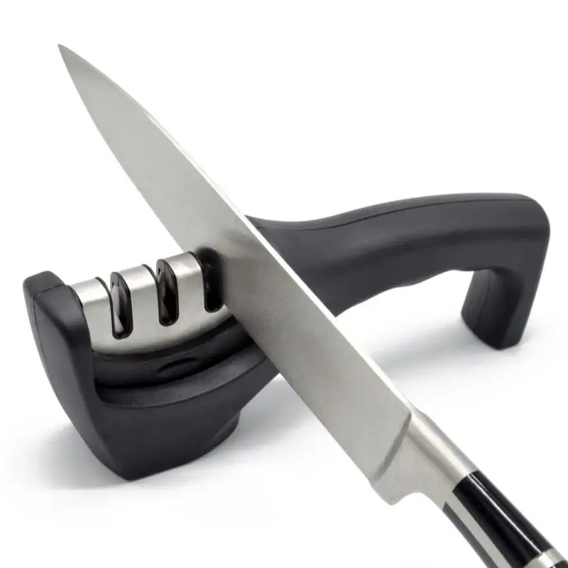 

Knife Sharpener 3 Stages Kitchen Sharpening Stone Tungsten Steel and Ceramic Kitchen Knives Accessories Tool