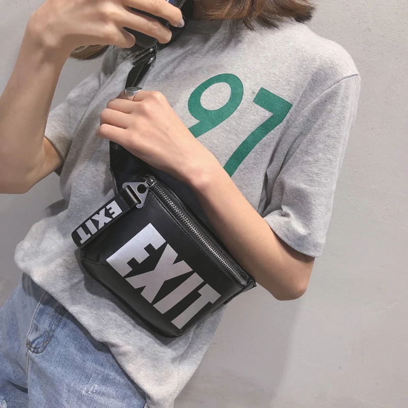 2018 модная поясная сумка из искусственной кожи Женские поясные сумки с надписью