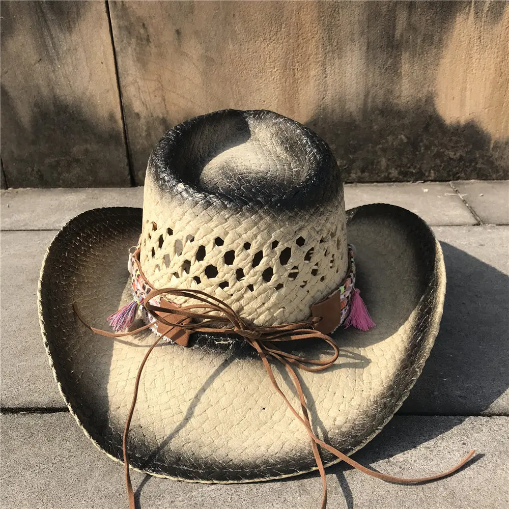 Летняя Женская Ковбойская шляпа с кисточками элегантная женская Sombrero Hombre |