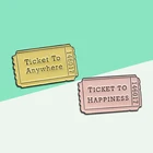 Брошь-Шарм билет к счастью в любом месте