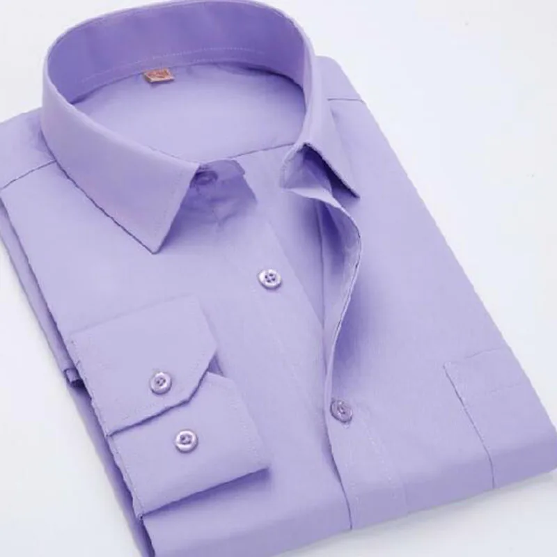 Мужская рубашка с длинным рукавом и отложным воротником одноцветная Camisa