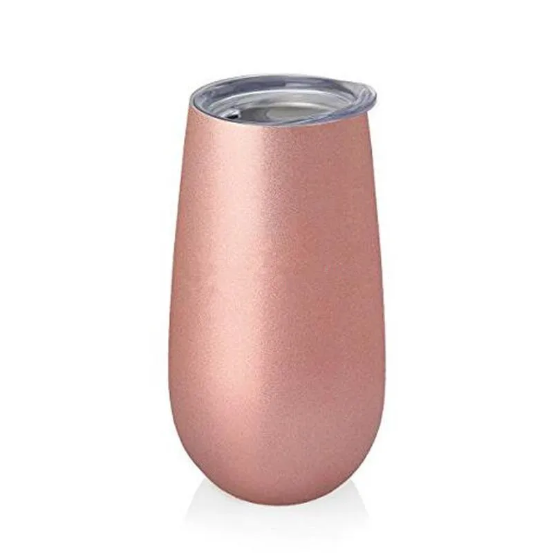 Quevin10pcs 6oz яйцо чашки бокалы для вина стаканы stemless Роза из нержавеющей стали с