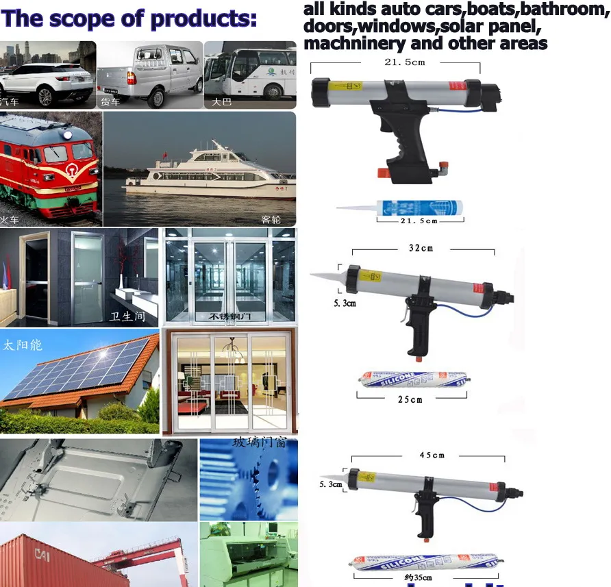 Пистолет герметик для сосисок пневматический 12 дюймов 400 мл|pneumatic caulking gun|caulking