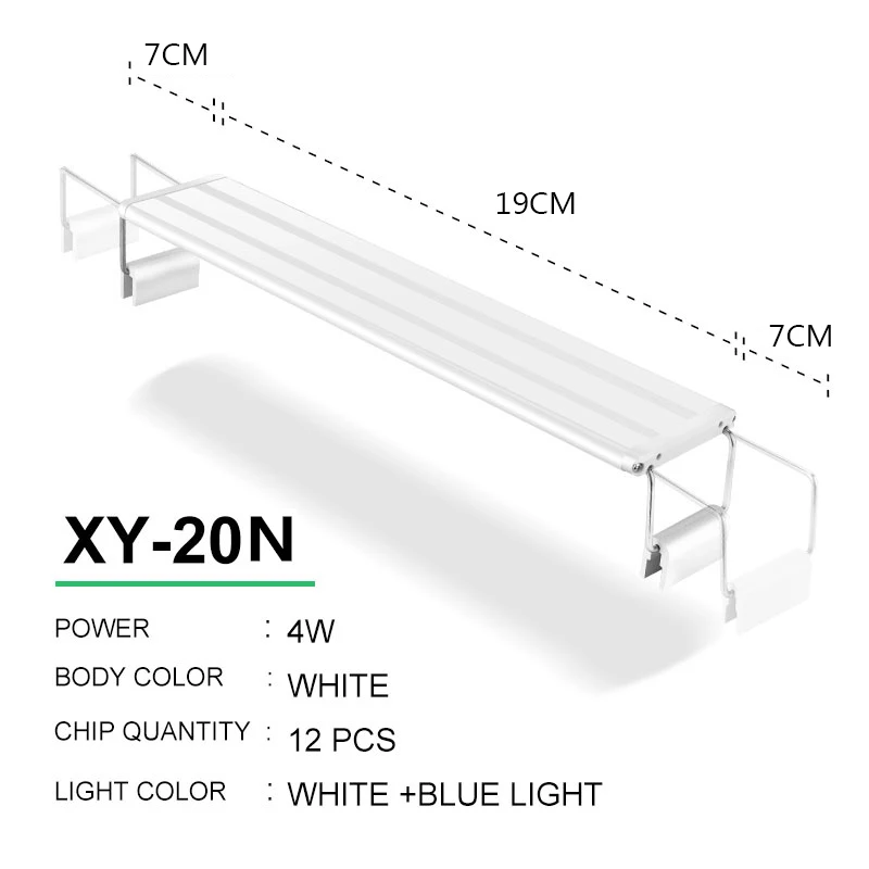XY-20N WhitexBlue Аквариумный светодиодный светильник 15-57 см, высококачественный светильник для аквариума с выдвижными кронштейнами, белый и синий светодиодный s подходит для аквариума - Цвет: XY-20N WhitexBlue