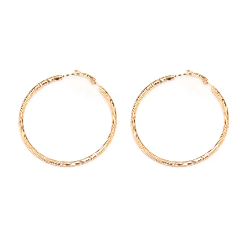 020097R Rose gold Innopes Золото Серебро Цвет круглые большие серьги кольца для женщин нержавеющая сталь трендовые ювелирные изделия серьги женские аксессуары - Окраска металла: 020097R Rose gold
