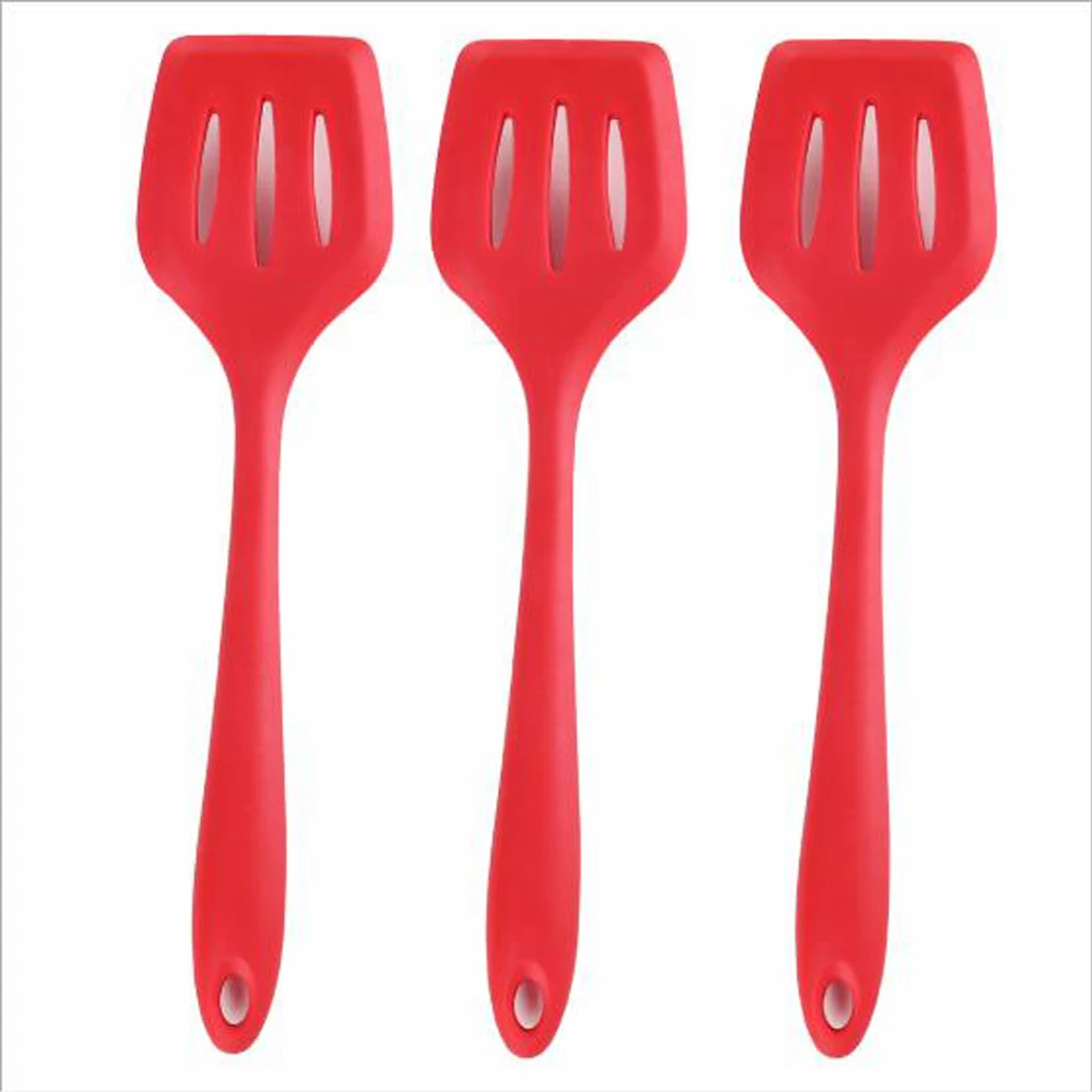 Red Kitchen Utensils Nonstick Turners Cooking Spatula Nylon Heat Resistant Slotted Spoon Scoop Turner Tools посуда для кухни