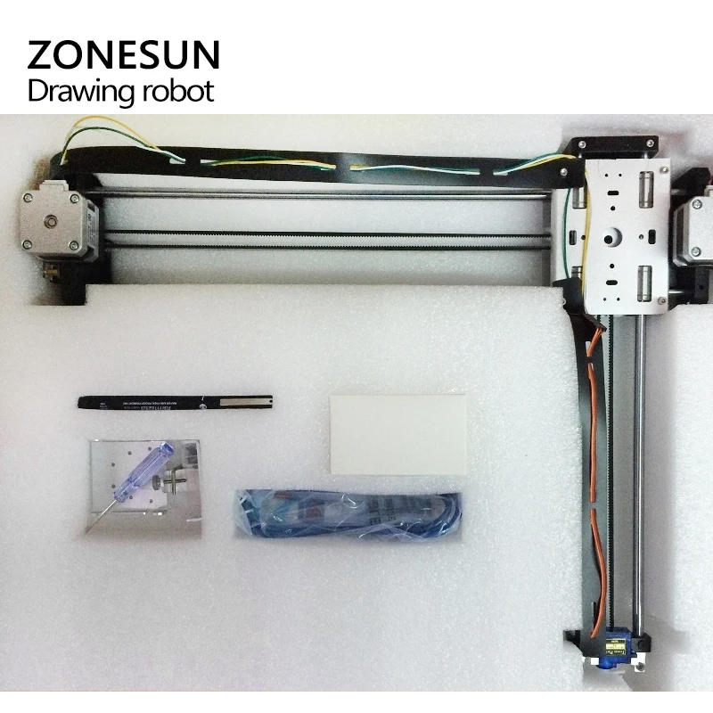 

ZONESUN Draw Masters Lettering Robot XY-plotter Drawing Robot kit X Y axis Writing Robot Support Laser Moduel Tool