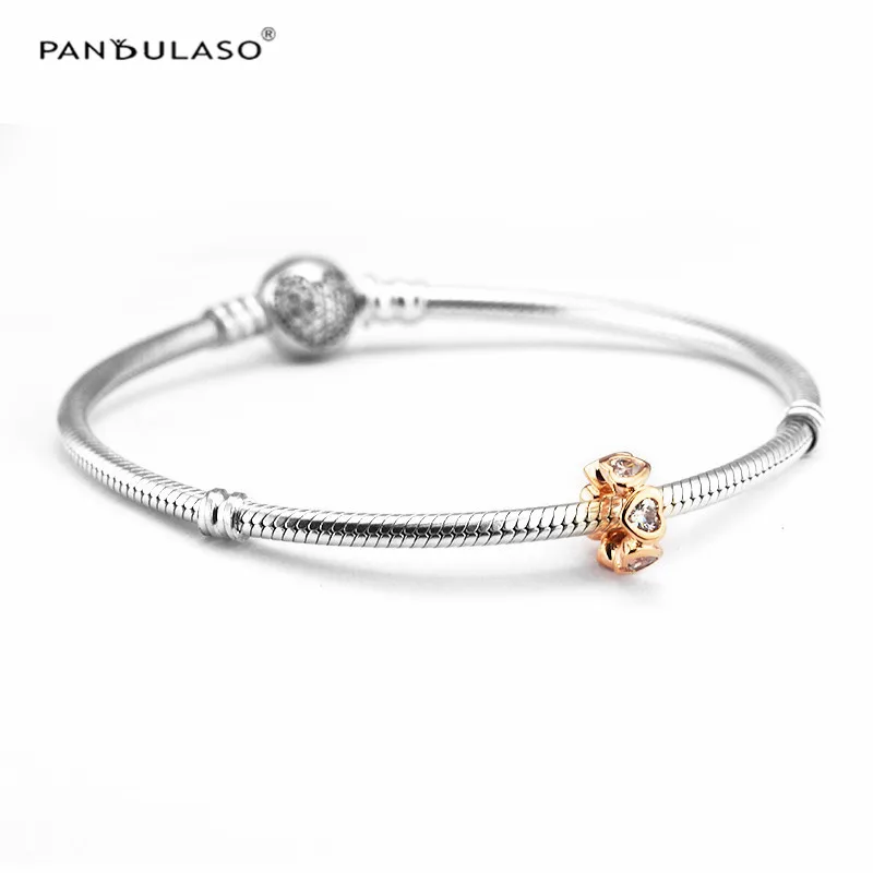 Розовое золото Цвет 925 стерлингового серебра ювелирные подвески в виде бус