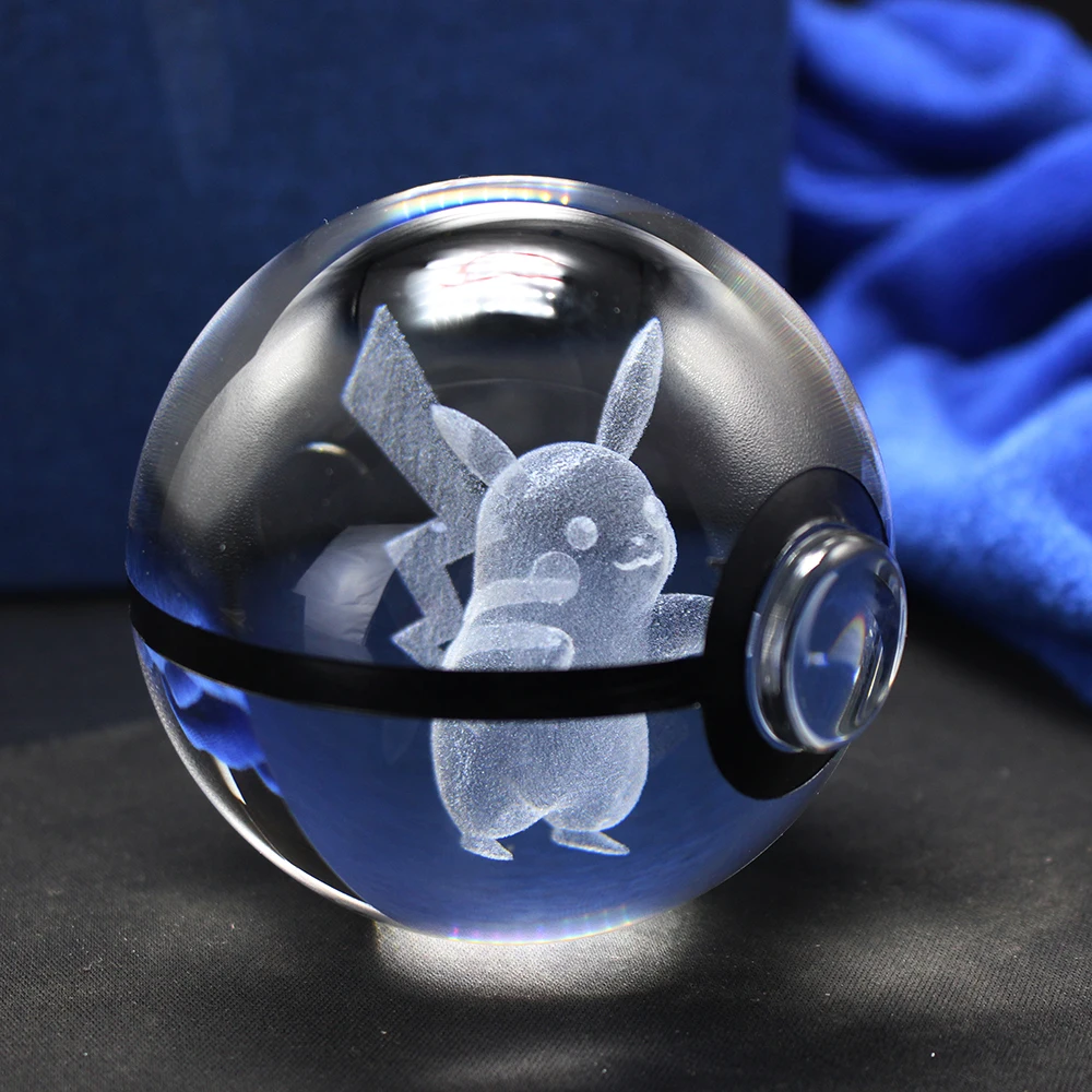 3D лазерный Pokemon Go хрустальный шар фигурки с Пикачу детские развивающие ребенок день рождения Рождественский подарок украшение дома