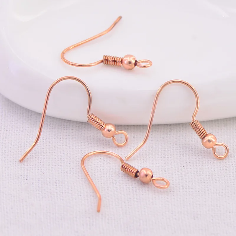 rose gold Semitree, 50 шт./лот, проволока из нержавеющей стали,, розовое золото; серебро; сережки, крючок для рукоделия, ювелирные изделия, серьги, аксессуары - Цвет: rose gold