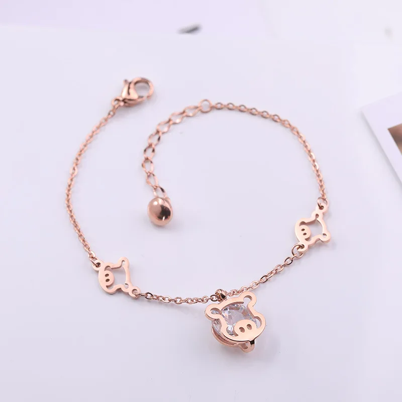 Браслет YUN RUO женский из нержавеющей стали розовое золото | Украшения и аксессуары