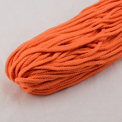 orange 5 мм шнур DIY аксессуары витой круглый хлопок шнур декоративная Веревка бежевый хлопок ropord швейная ручная работа - Цвет: orange