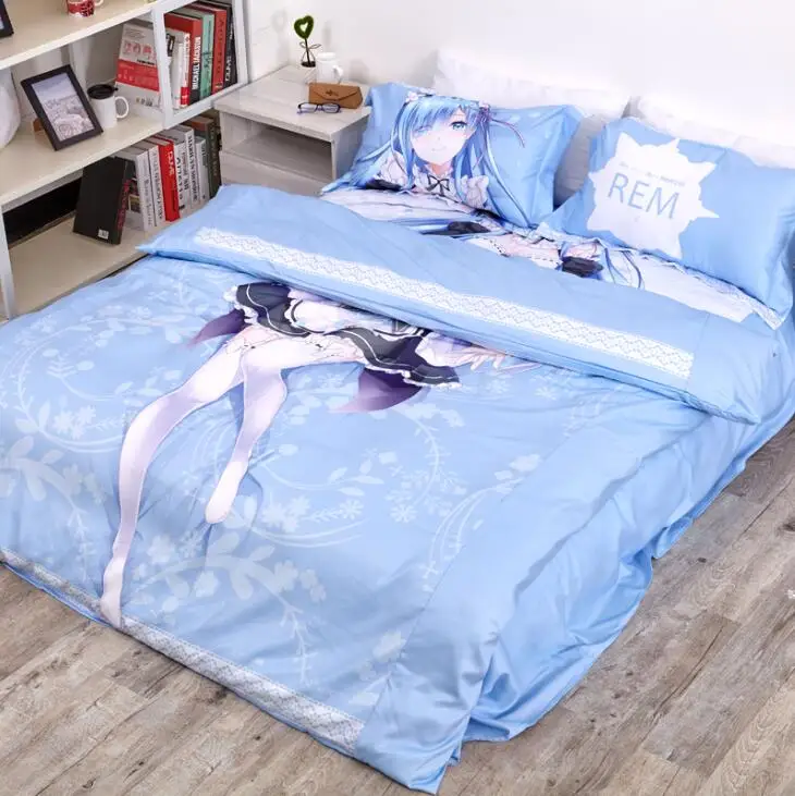 Аниме мультфильм Re: Zero Hajimeru Isekai Seikatsu пододеяльник комплект постельного белья с наволочками простыня пододеяльник набор 4 шт. № 5 - Цвет: Bedding Set
