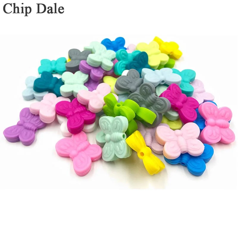 5 шт. силиконовые бусины бабочки без БФА Прорезыватель для зубов силиконовая