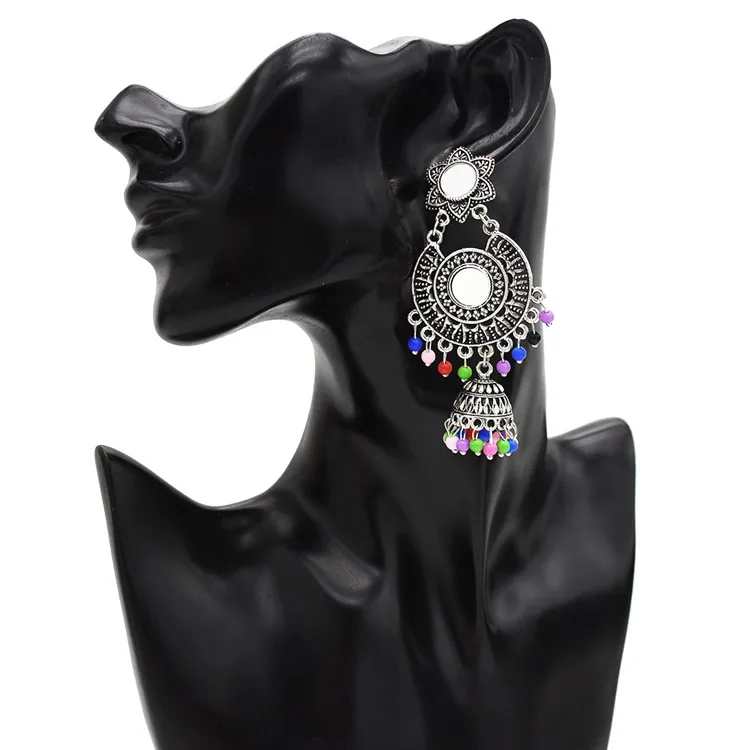 Индийские серьги Jhumka окисленное золото египетские колокольчики большое