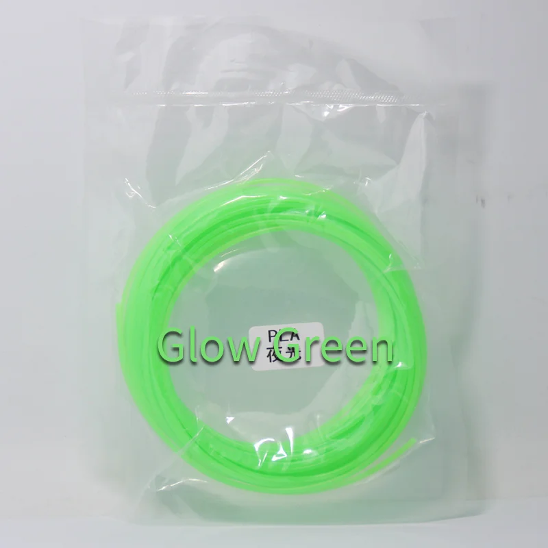 Glow Green 10 метров Pla 1,75 мм нити печатные материалы пластик для 3d принтера Ручка нити заправки 3d печать волочение нити - Цвет: Glow Green