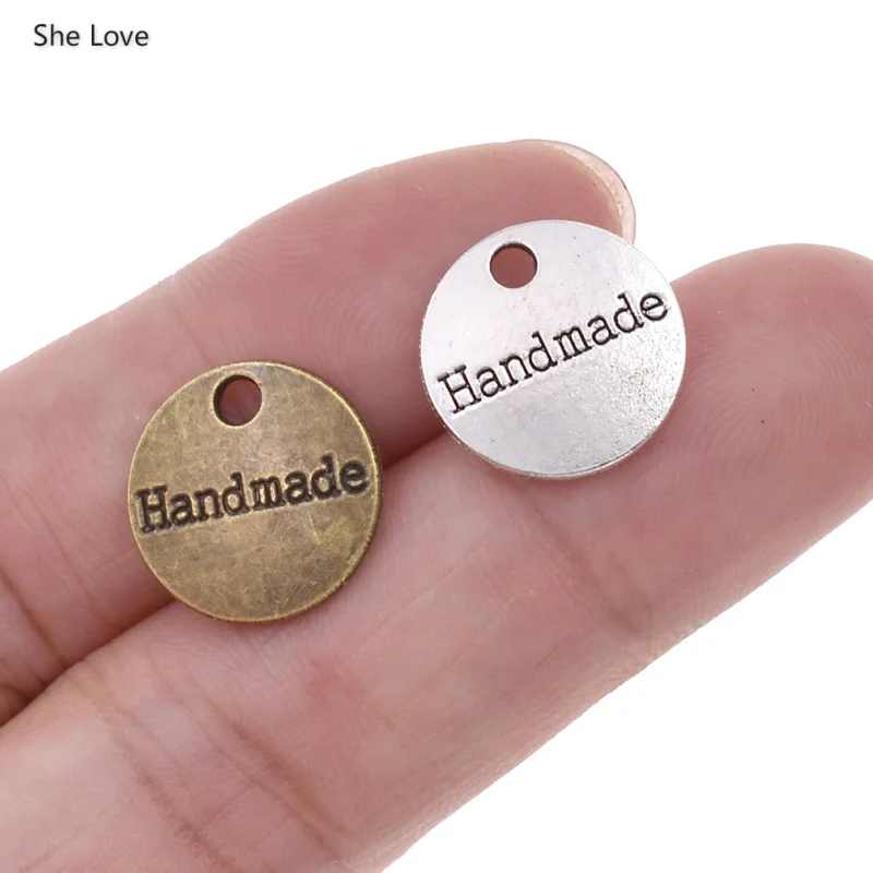 Круглые этикетки с буквенным принтом ручной работы 100 шт./лот двухсторонние