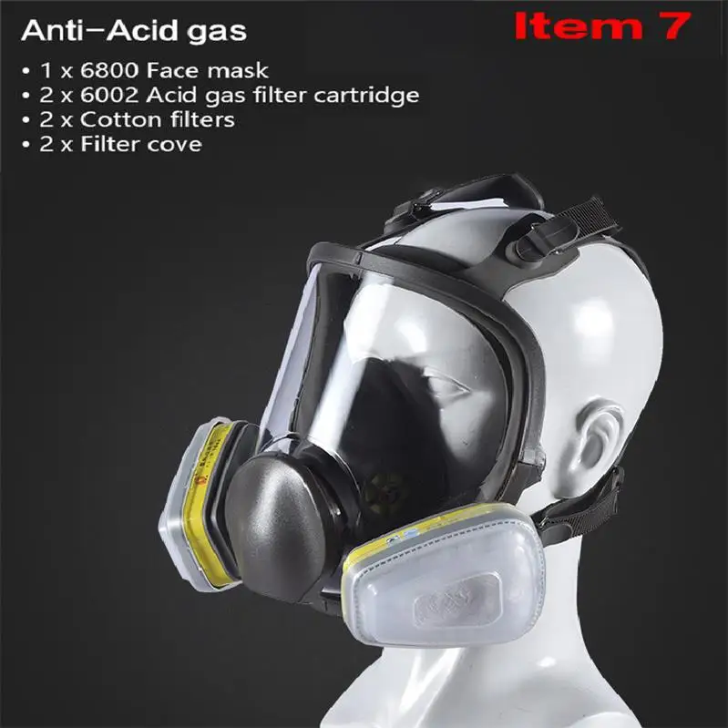 Anti-Acid gas Химическая маска, противогаз, анти-кислотная пыль, аммиак, органический фильтр, респиратор для лица, краска, спрей, пестициды, Сварочная медицинская маска - Цвет: Anti-Acid gas