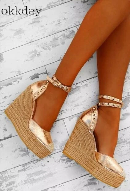 Zapatos de mujer/Новые модные пикантные туфли хит продаж женские босоножки на танкетке с