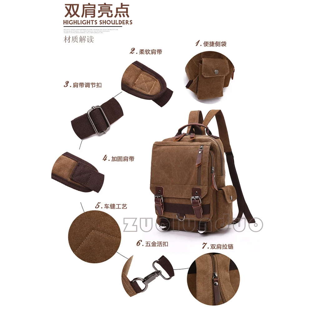 Мужской Дорожный брендовый рюкзак холщовая спортивная сумка для отдыха на одно