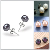 hot silver color earrings for women natural freshwater pearl earrings stud earings brincos