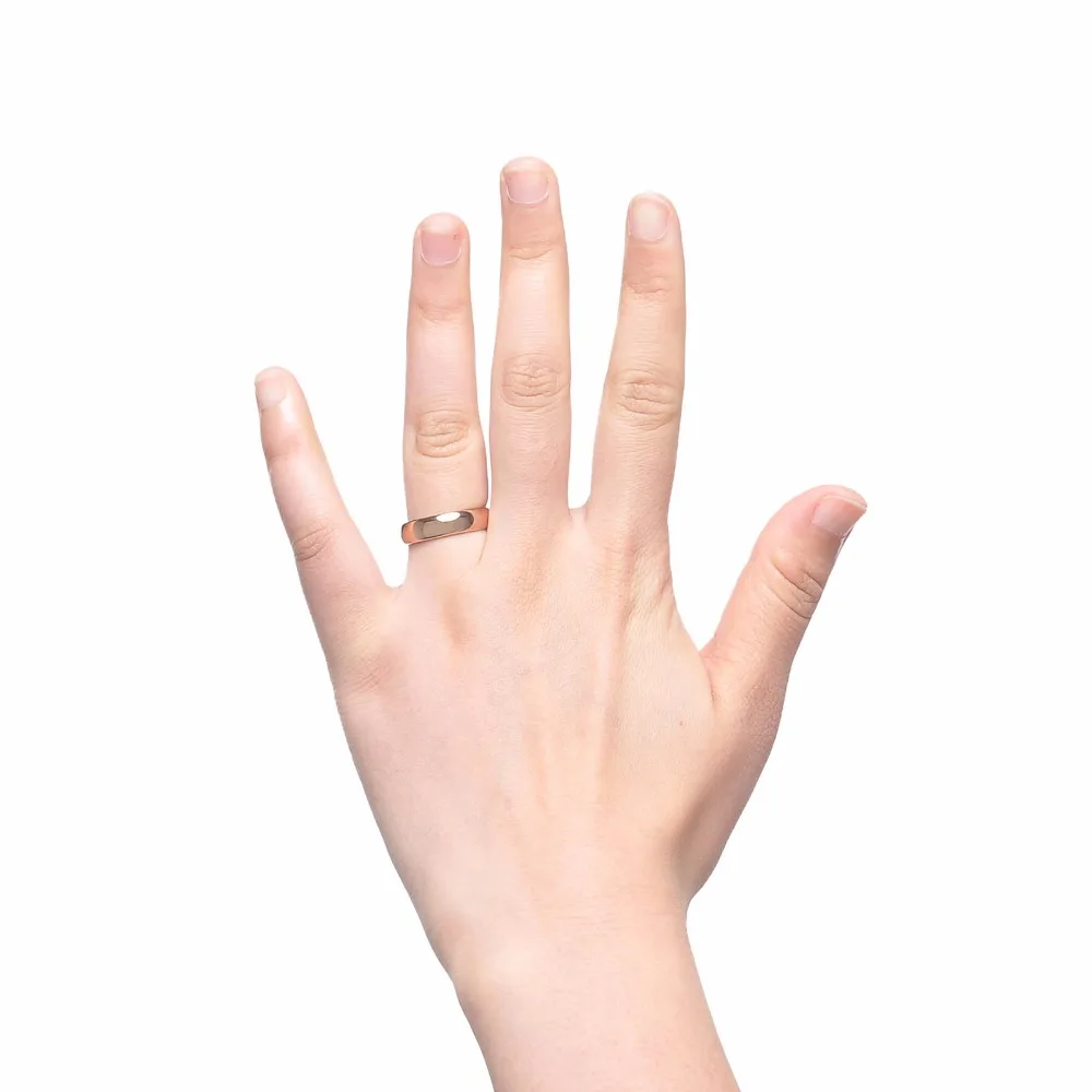 Rose Gold Over купол полированной comfort fit вольфрама кольцо Обручальное украшения для