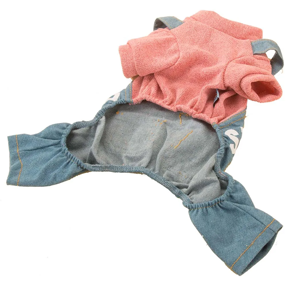 Костюм для собаки собака мягкая рубашка Трикотажная пальто джинсы брюки 4 ноги