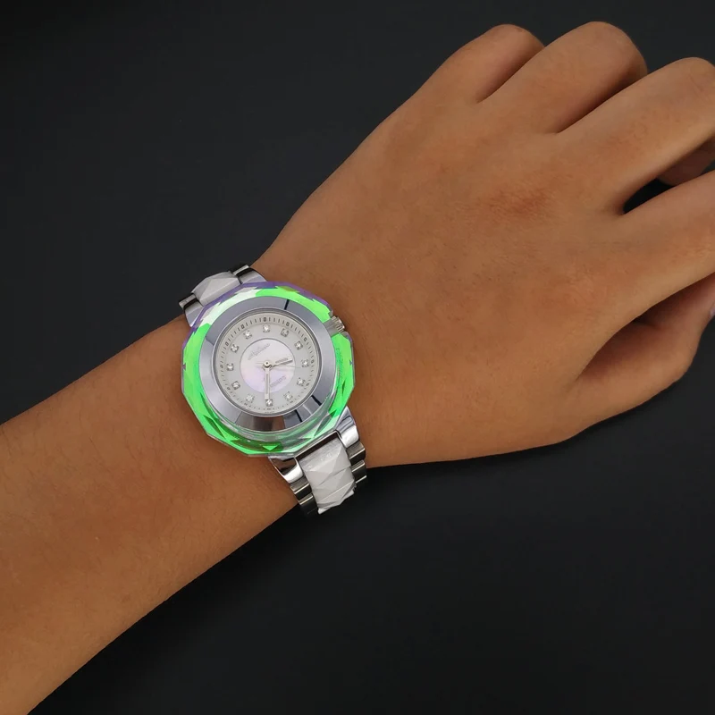 

Luxury Lady Women's Watch Ceramic Elegant Rhinestone Fashion Fine Hours Dress Bracelet Crystal Girl Birthday Gift Melissa Box