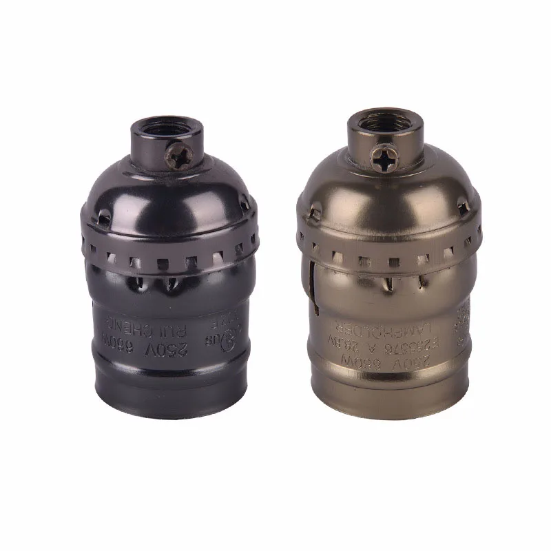 

2pcs Screw Lamp Base Without Switch Edison Retro Aluminum Housing E26/e27 Lamp Holder Socket Fittings