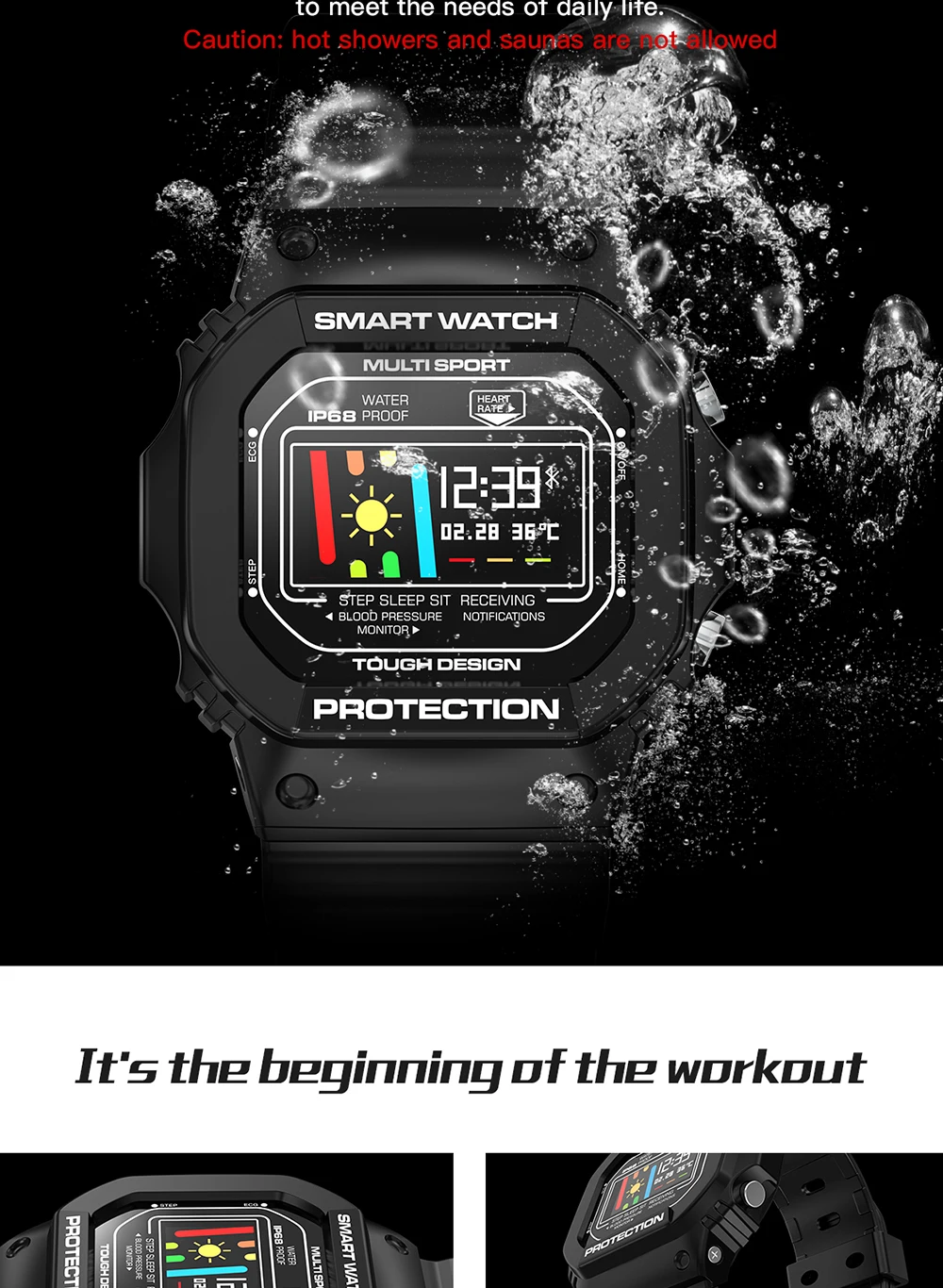 Imosi X12 Смарт-часы для мужчин и женщин с монитором артериального давления и сердечного ритма IP68 Водонепроницаемые Смарт-часы совместимы с Android IOS