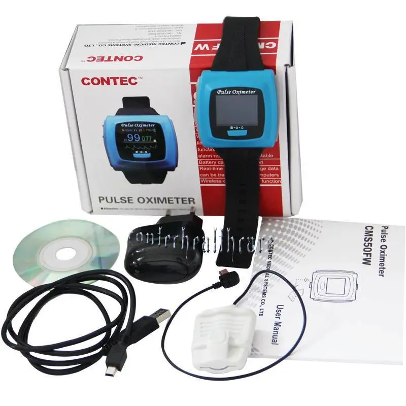 Contec производитель CMS50FW Bluetooth цифровой цветной наручный пальцевой Пульсоксиметр SPO2 PR USB PC программное обеспечение