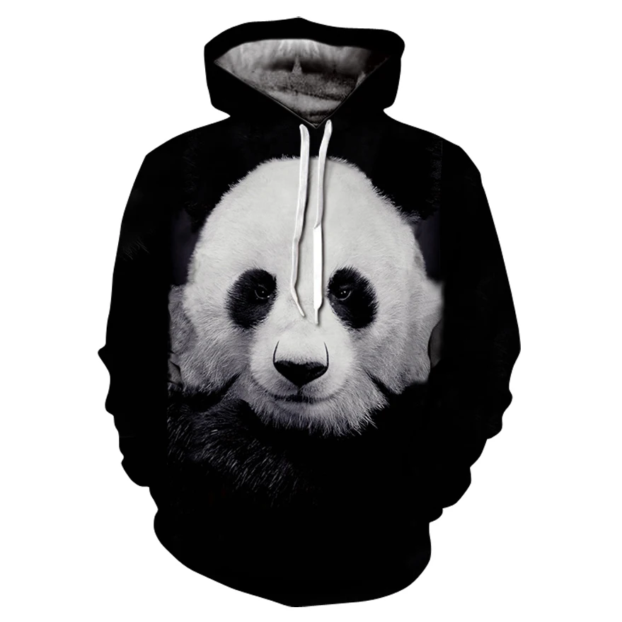 Новые забавные Толстовки Прекрасный Panda мультфильм печать Для женщин/Для мужчин