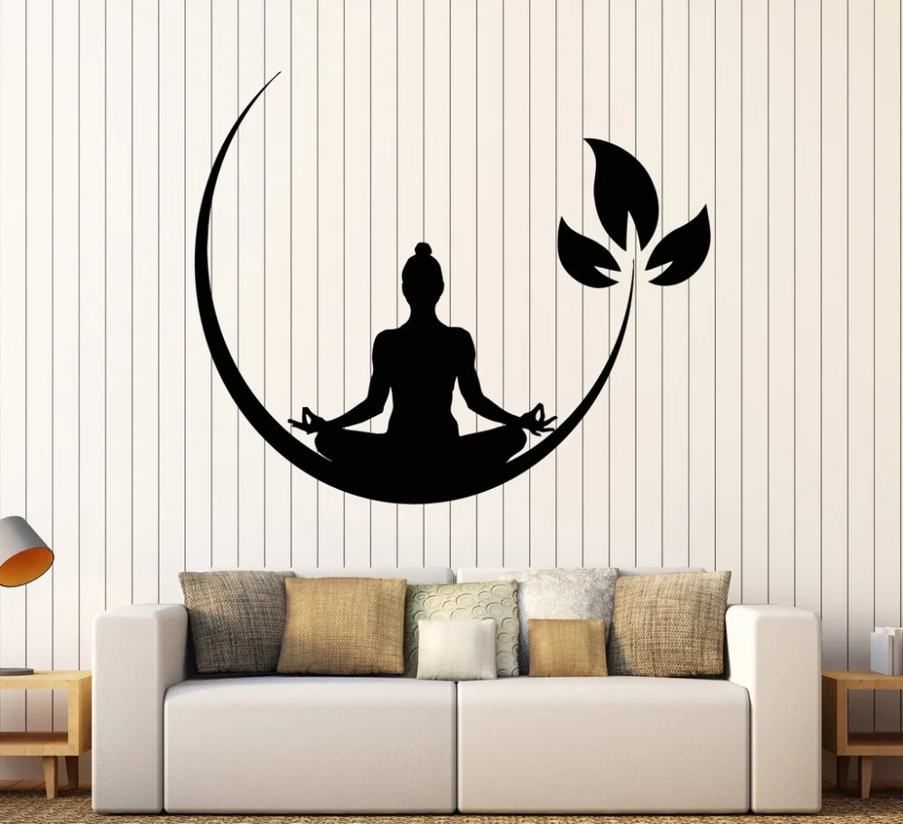 Йога Медитация комната стены винила Стикеры s буддийский Zen настенные дизайн съемные стенки Стикеры Декор Йога комната обои SA241
