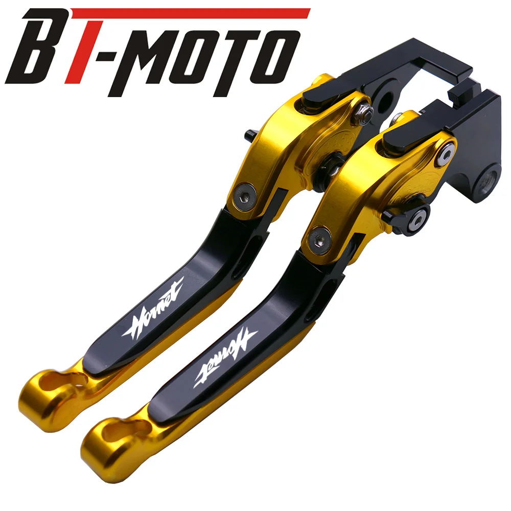 Складные Выдвижные Тормозные Рычаги Сцепления Мотоцикла Для HONDA CB 599 CB 600 98-06 CBR 600 F2.F3. F4.F4i 91-07 Hornet CB919 02-07 - Цвет: Gold