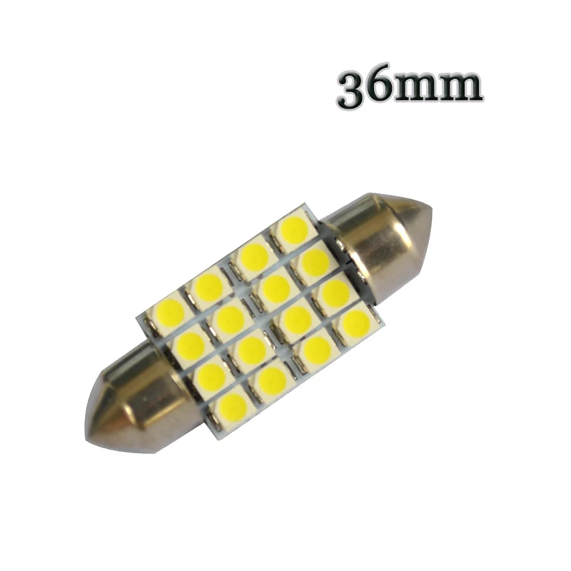 100 шт. 24 В СВЕТОДИОДНЫЙ грузовик C5W 31 36 39 41 мм Festoon 16 SMD 1210 3528 Светодиодный светильник