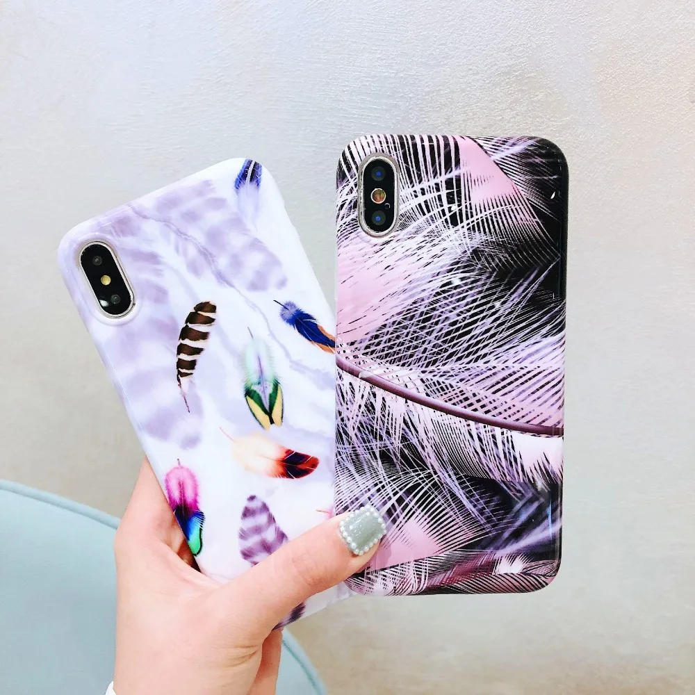 Оригинальный качественный чехол с перьями для iphone X XR XS Max 8 7 6 6s Plus|Бамперы| |