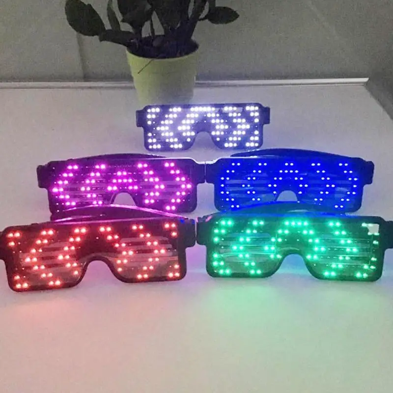 Креативные светодиодные очки для ночного клуба, Bluetooth, светодиодные очки, многофункциональные, крутые, вечерние, модные, мигающие солнцезащитные очки, очки с управлением через приложение