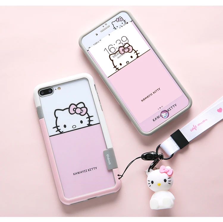 Для iPhone 8 противоударный бампер симпатичные Doraemon задней и передней закаленное